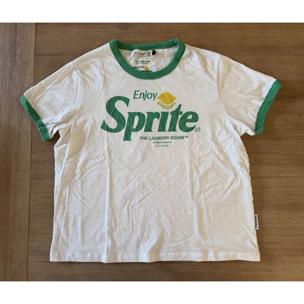The Laundry Room x Sprite "Enjoy Sprite" Ringer T-Shirt White Size M Y2K NWT